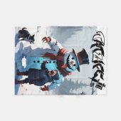 Evil Winter Snowman & Friends フリースブランケット (正面(横))