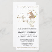 Evite我々は真珠のように待つことができ赤ちゃんシャワーDigi招待状 セーブザデート (正面/裏面)