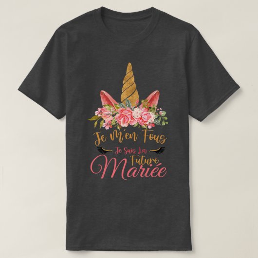 EVJF パーソナライズされた花嫁になる 花嫁の王冠 リノコーン Tシャツ (デザイン正面)