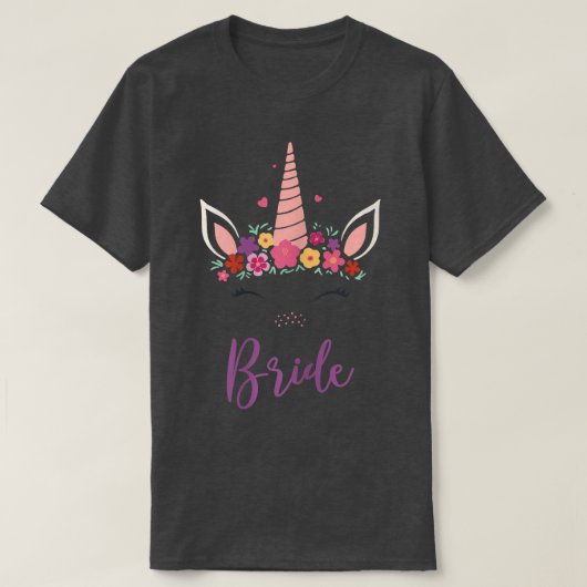 EVJF bride to be unicorn  Tシャツ (デザイン正面)