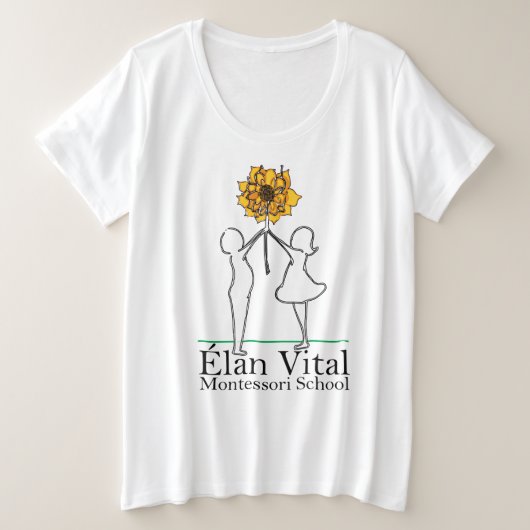 EVMウィメンズカーブTシャツ プラスサイズTシャツ (デザイン正面)