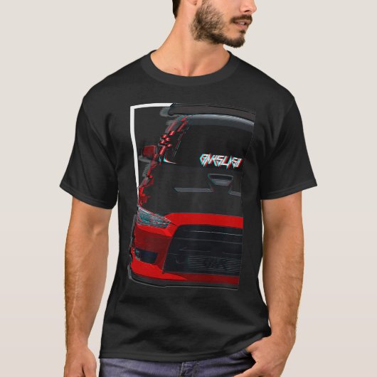 EVO X JDMチューナエラー赤  Tシャツ (正面)