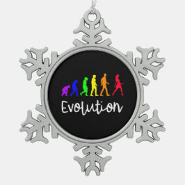 Evolution スノーフレークピューターオーナメント