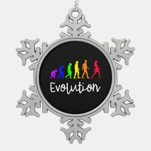 Evolution スノーフレークピューターオーナメント (正面)