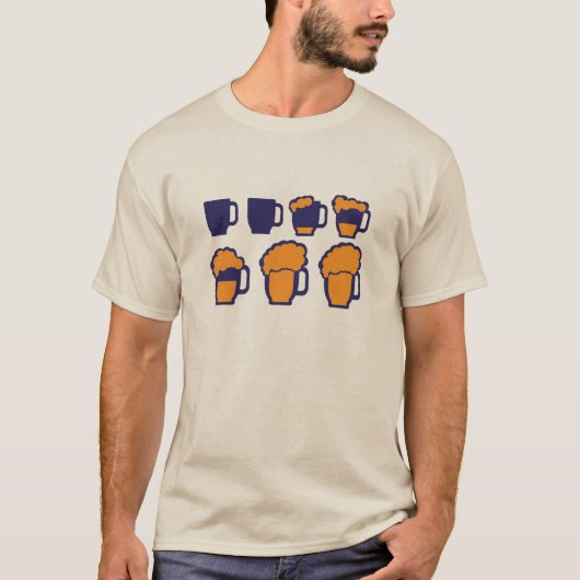 evolution biere remplis alcool humour tシャツ (正面)