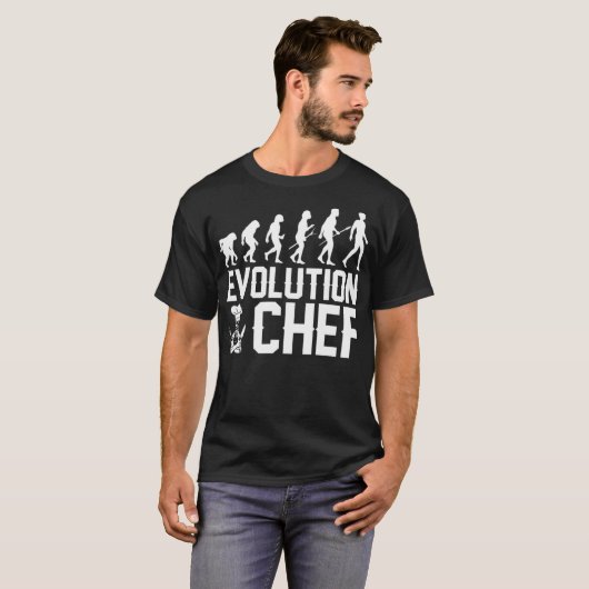 Evolution Chef boy zoo funny Tシャツ (正面フル)