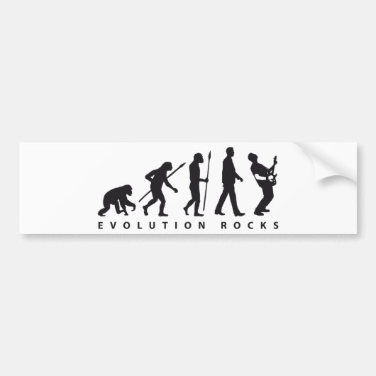 evolution e-guitar rock バンパーステッカー (正面)
