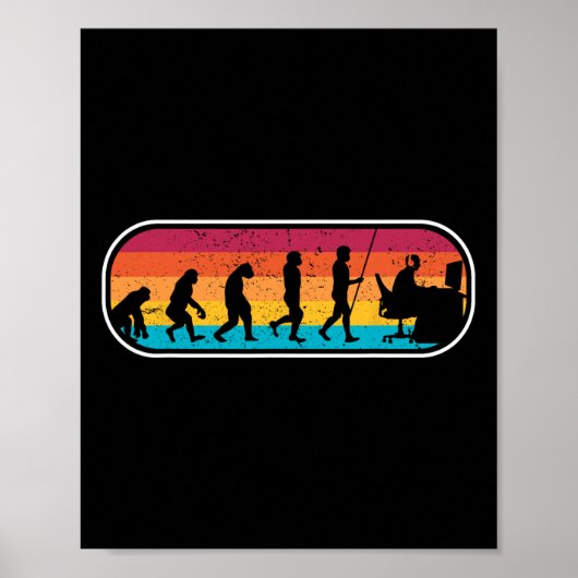 Evolution Gamer Computer Freak Geek Nerd Pc Game  ポスター (正面)