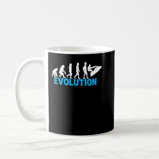 Evolution Jet Ski Funny Water Sport Boating Gift コーヒーマグカップ (左)