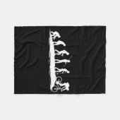 Evolution Of Biker Bicycle Mountain Biking _1  フリースブランケット (正面(横))