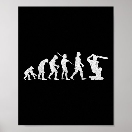 Evolution Of Cricket T Shirt Funny Clic World Gift ポスター (正面)