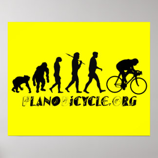 Evolution of Cycling Arty Logo Plano Texas Gear ポスター