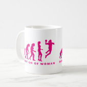 evolution of handball woman コーヒーマグカップ (正面左)