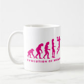 evolution of handball woman コーヒーマグカップ (左)