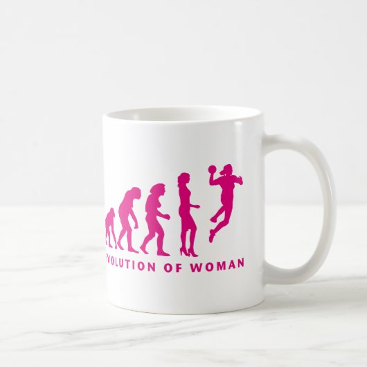 evolution of handball woman コーヒーマグカップ (右)