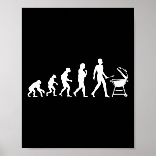 Evolution Of Man Bbq Grillingデザイン ポスター (正面)