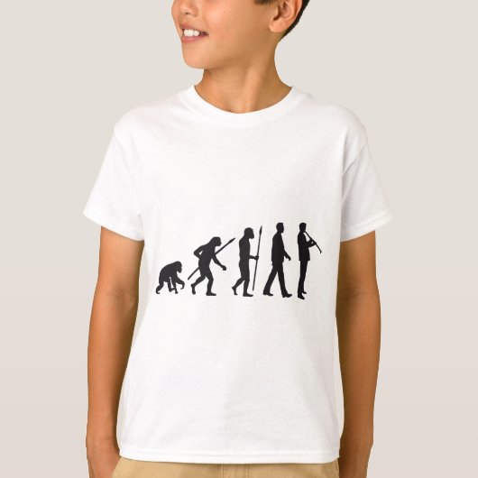 evolution of man clarinet player tシャツ (正面)