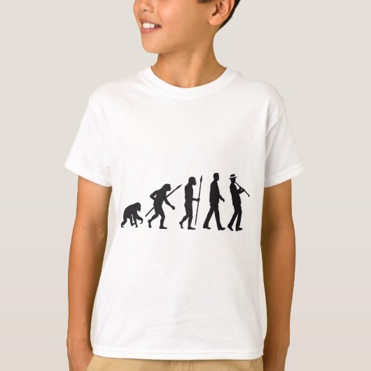 evolution of man clarinet player tシャツ (正面)