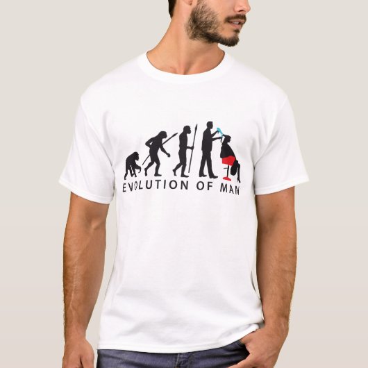 evolution of man hair stylist tシャツ (正面)