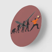 evolution of man handball goal keeper ラウンド壁時計 (傾斜)