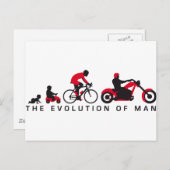 evolution of man motorcycle biker ポストカード (正面/裏面)