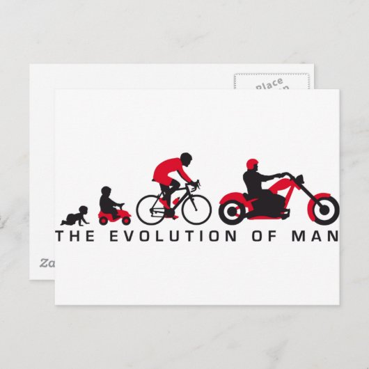 evolution of man motorcycle biker ポストカード (正面/裏面)