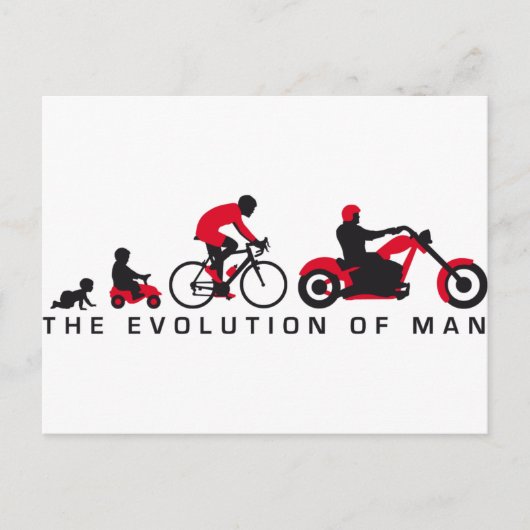 evolution of man motorcycle biker ポストカード (正面)