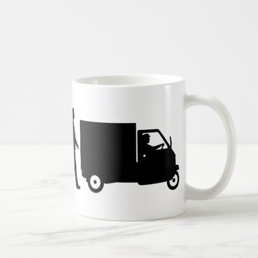 Evolution of man Piaggio Ape mini transporter コーヒーマグカップ (右)
