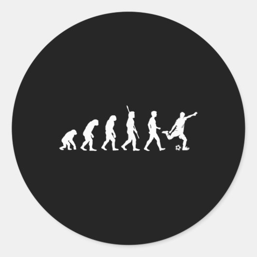 Evolution Of Man - Soccer Lover Soccer Player  ラウンドシール (正面)