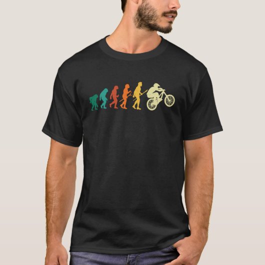 Evolution Of Mountain Biker MTB Riding Downhill R Tシャツ (正面)