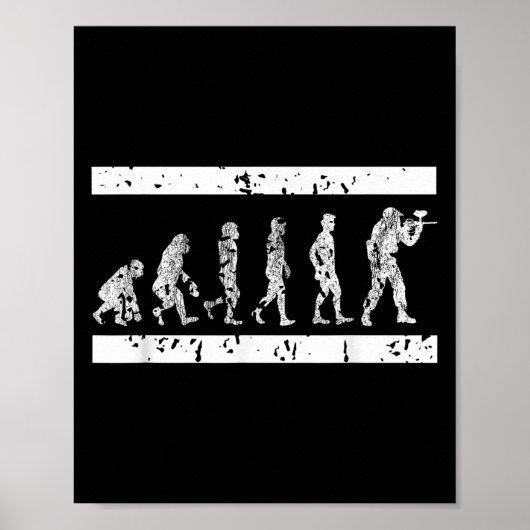 Evolution Of Paintball Player Humor Tactical Game  ポスター (正面)