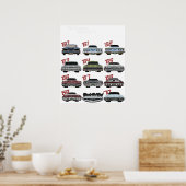 Evolution of the 60s Impala,1960,Hot Rod,Muscle Ca ポスター (キッチン)
