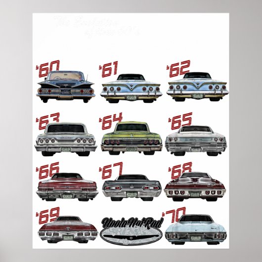 Evolution of the 60s Impala,1960,Hot Rod,Muscle Ca ポスター (正面)