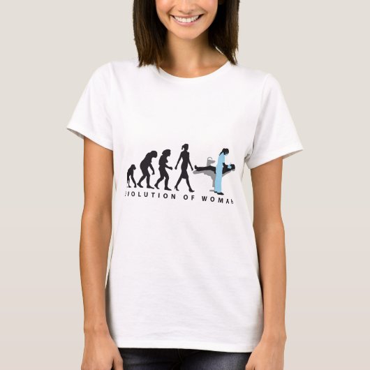 evolution of woman female dentist tシャツ (正面)