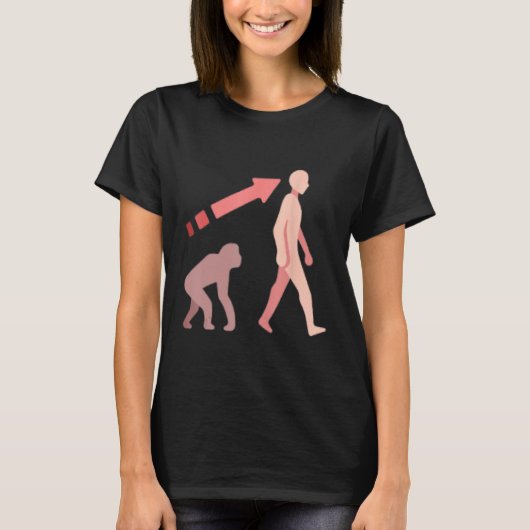 Evolution science human man ape monkey history nat tシャツ (正面)