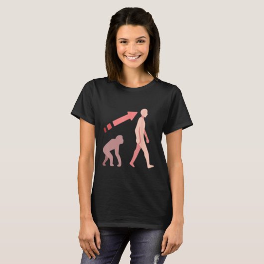 Evolution science human man ape monkey history nat tシャツ (正面フル)