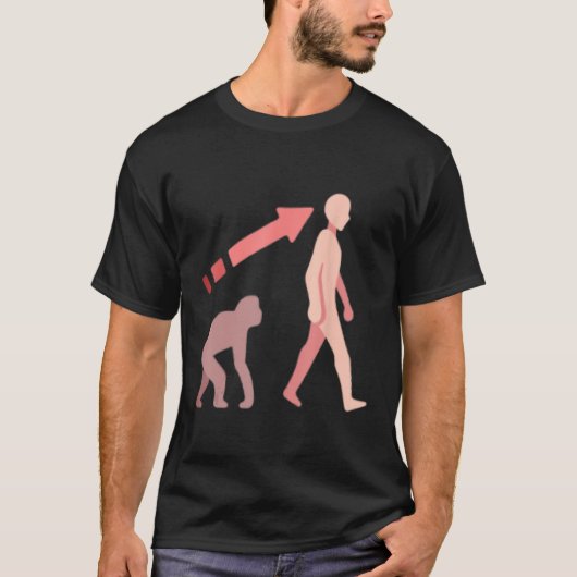 Evolution science human man ape monkey history nat tシャツ (正面)