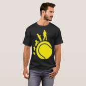 evolution tennis humain bebe foetus evoluzione evo tシャツ (正面フル)