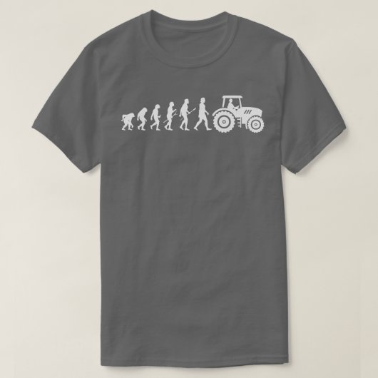 Evolution Tractor Driver Farmer Agriculture Field Tシャツ (デザイン正面)
