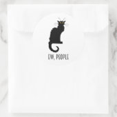 Ew、ピープルおもしろいヴィンテージ黒猫 ラウンドシール (バッグ)