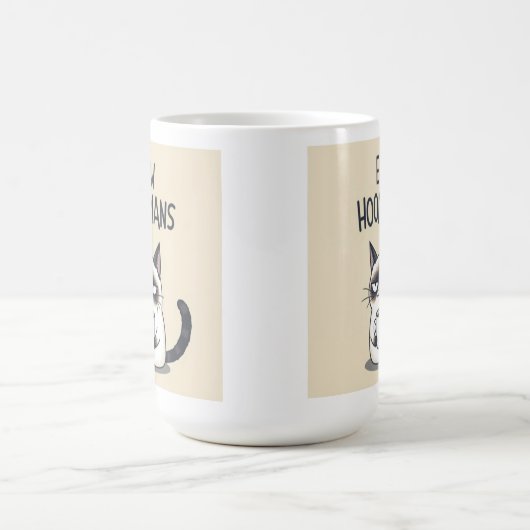Ew Hoomans Funny Cat Mug コーヒーマグカップ (中央)
