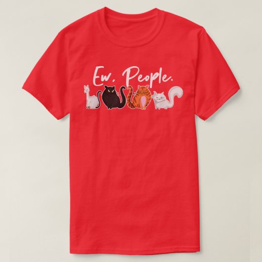 Ew peopleレトロおもしろい猫内向猫Pu Tシャツ (デザイン正面)