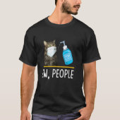 Ew people猫顔マスクかわいいペット猫ママ tシャツ (正面)