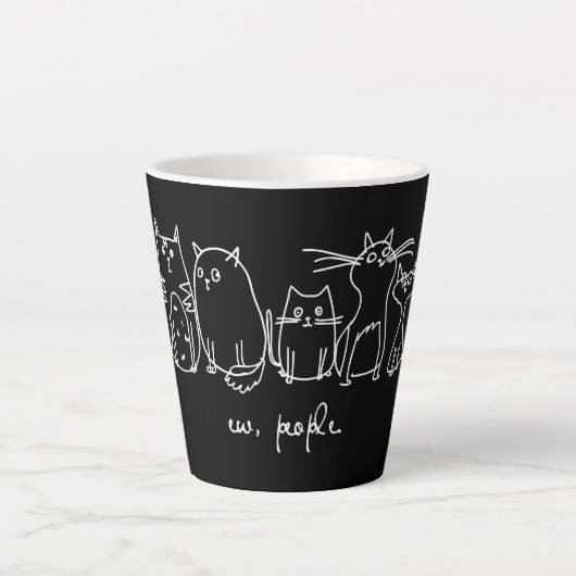 Ew、People おもしろい Meowy猫好き カフェラテマグ (正面)