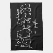 Ew、People おもしろい Meowy猫好き キッチンタオル (縦)