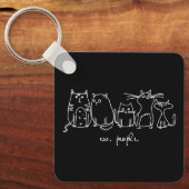 Ew、People おもしろい Meowy猫好き キーホルダー (正面)