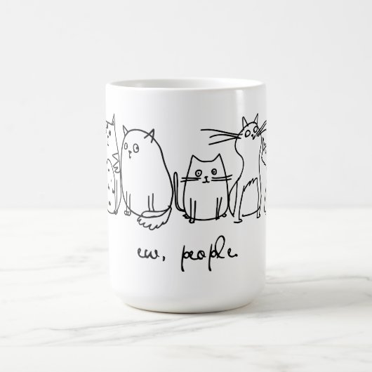 Ew、People おもしろい Meowy猫好き コーヒーマグカップ (中央)