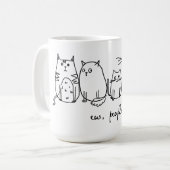 Ew、People おもしろい Meowy猫好き コーヒーマグカップ (正面左)