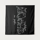 Ew、People おもしろい Meowy猫好き タペストリー (正面(横))