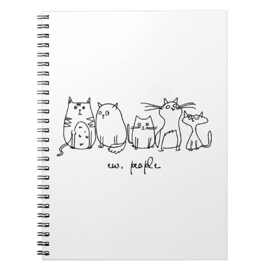 Ew、People おもしろい Meowy猫好き ノートブック (正面)